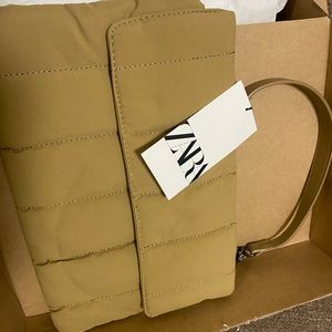 Zara Quilted Nylon Shoulder Bag